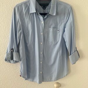 Tommy Hilfiger Womens Striped Button-Down Shirt